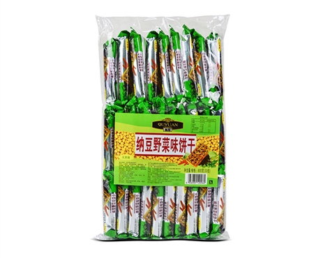 饼干生产厂家趣园纳豆海苔野菜味饼干批发