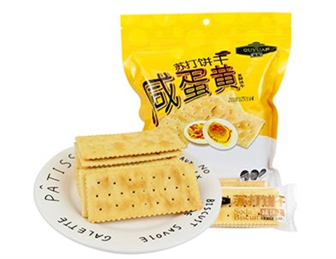 趣园168克咸蛋黄苏打饼干整箱批发